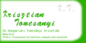 krisztian tomcsanyi business card