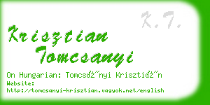 krisztian tomcsanyi business card